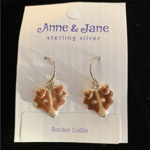 NEW Border Collie Sterling Silver Earrings by Anne and Jane